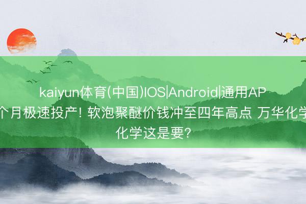 kaiyun体育(中国)IOS|Android|通用APP下载 5个月极速投产! 软泡聚醚价钱冲至四年高点 万华化学这是要?