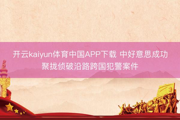 开云kaiyun体育中国APP下载 中好意思成功聚拢侦破沿路跨国犯警案件