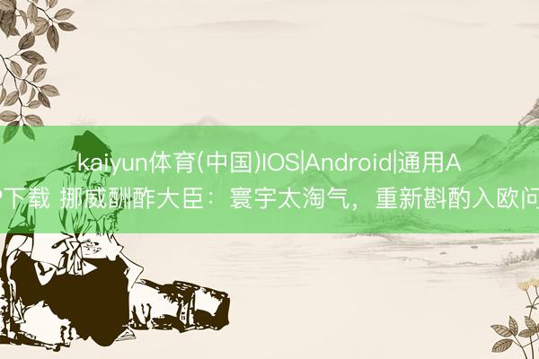 kaiyun体育(中国)IOS|Android|通用APP下载 挪威酬酢大臣:寰宇太淘气,重新斟酌入欧问题