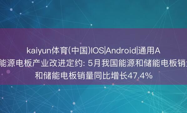 kaiyun体育(中国)IOS|Android|通用APP下载 中国汽车能源电板产业改进定约: 5月我国能源和储能电板销量同比增长47.4%