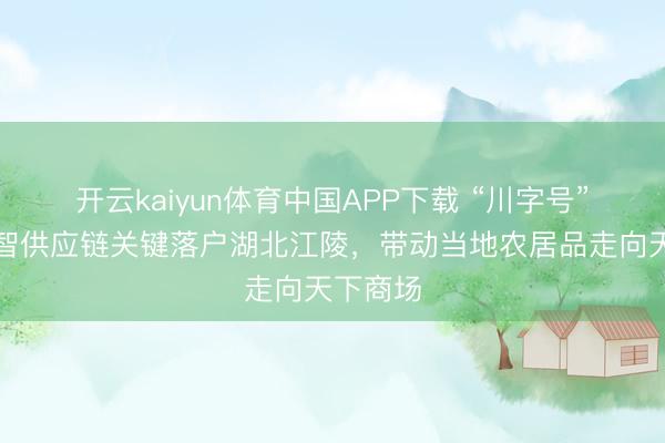 开云kaiyun体育中国APP下载 “川字号”国企数智供应链关键落户湖北江陵，带动当地农居品走向天下商场